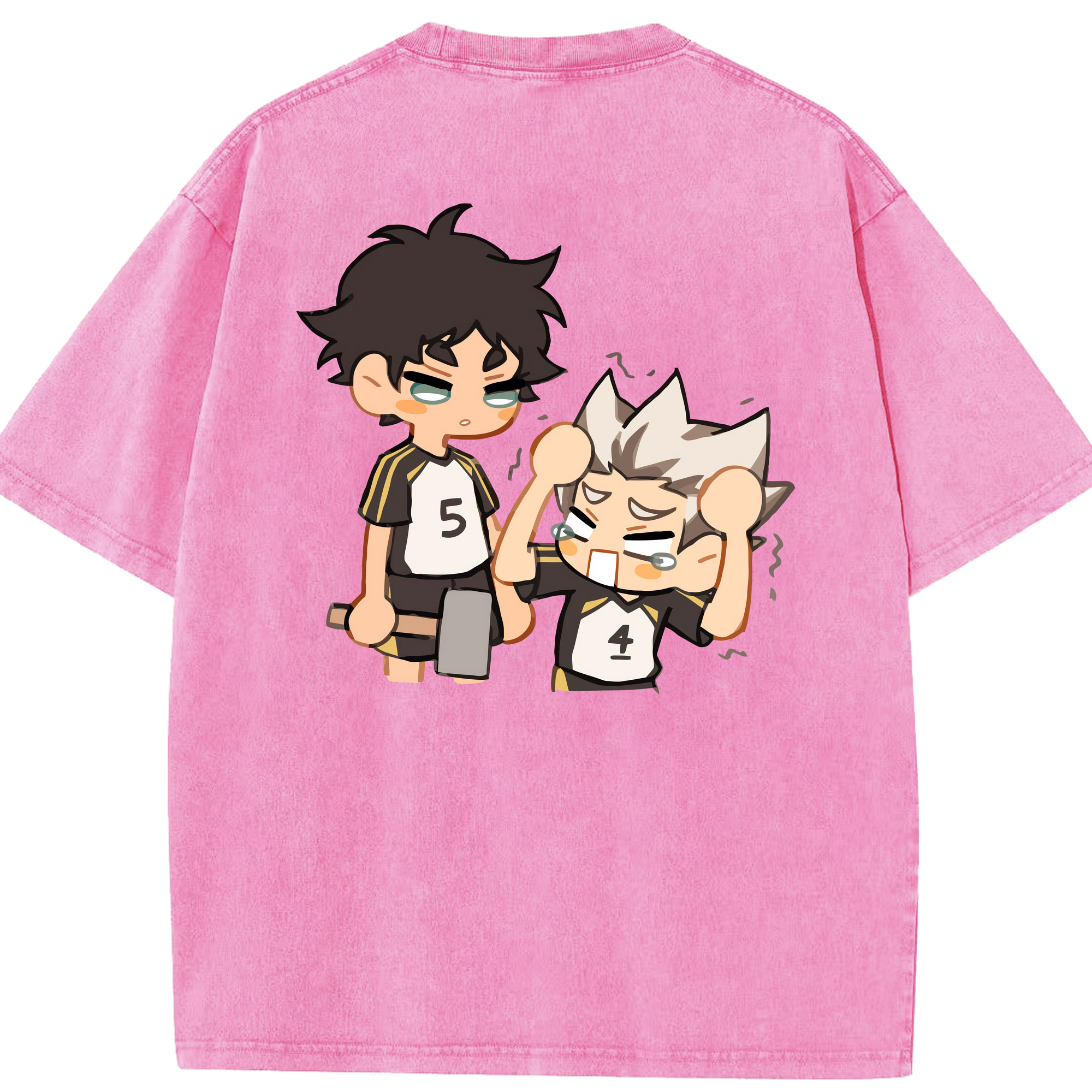 （画像用） ハイキュー!! Haikyu!! 綿100% ヴィンテージ風 半袖Tシャツ（背面プリント）